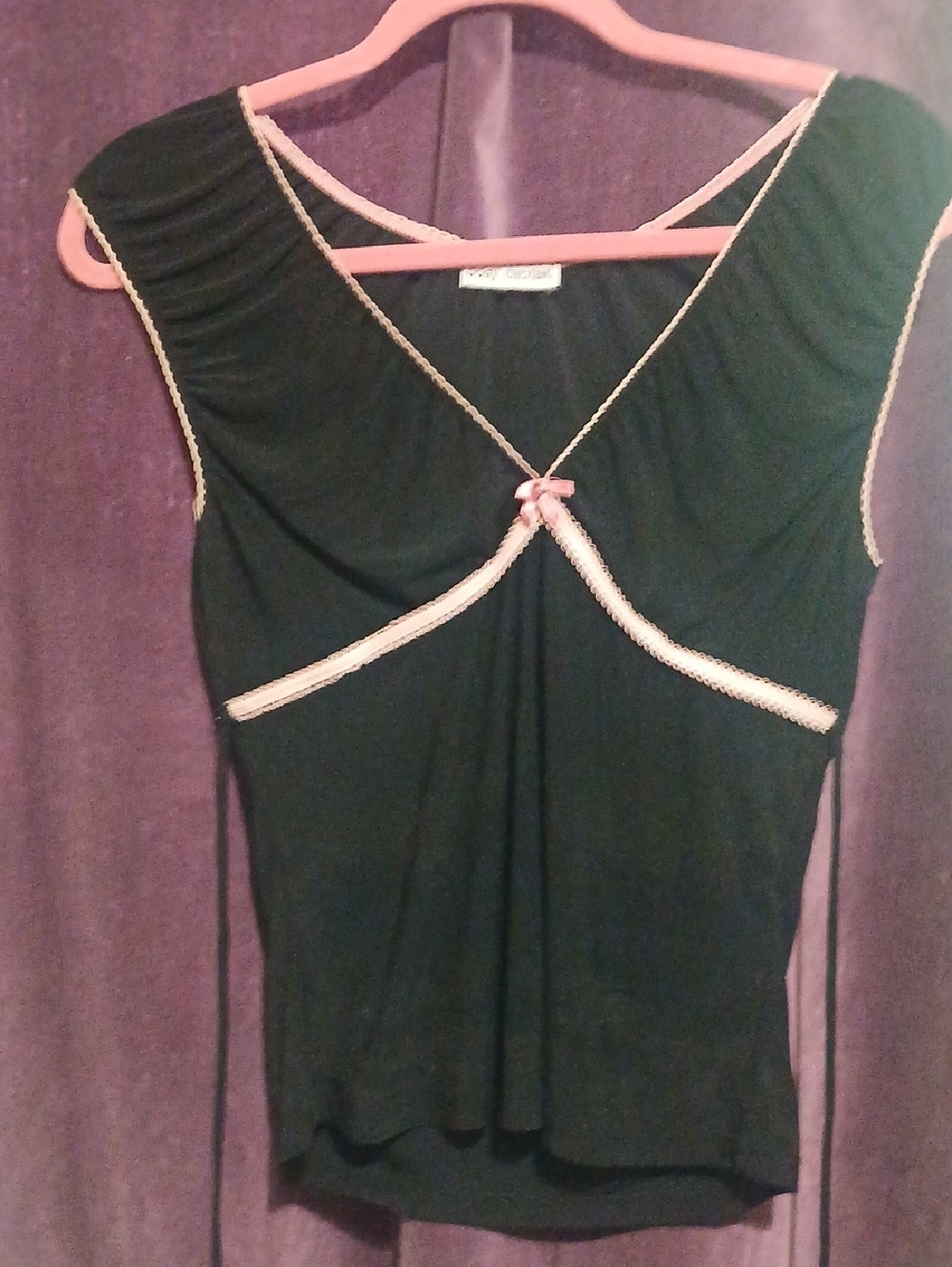 Body Central Black Tank Top with Pink Trim